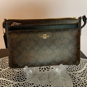 Coach Dark Brown Classic Canvas Crossbody bag